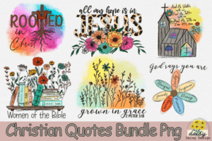 Christian Quotes Png Sublimation Bundle