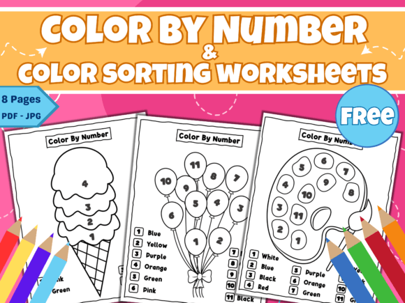 Color by Number&Color Sorting Worksheets