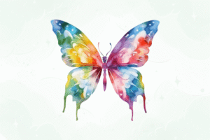 Colorful Butterfly PNG Watercolor