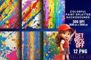 Colorful Paint Splatter Backgrounds