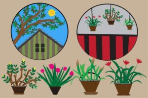 Colorful Flowers in Garden Vector Design