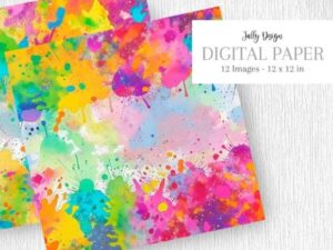 Colorful Paint Splashes Backgrounds Set