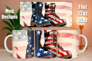 Combat Boots 4th of July Mug Design