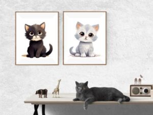 Cute Cat Watercolor Clipart