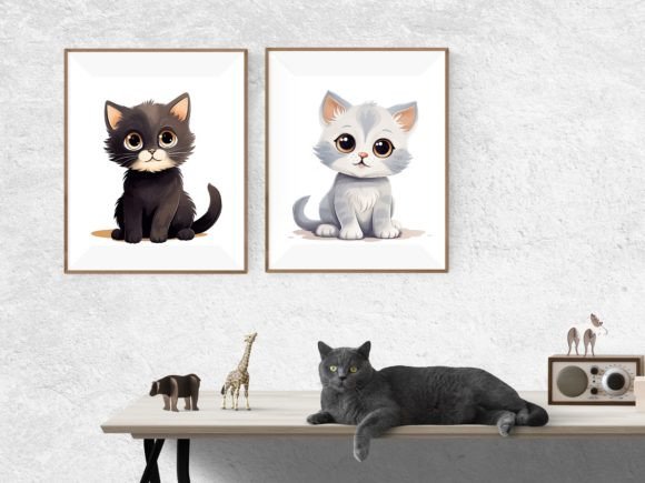 Cute Cat Watercolor Clipart