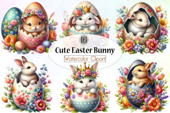 Cute Easter Bunny Sublimation Clipart