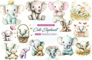 Cute Elephant Clipart