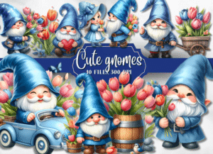 Cute Gnomes Clipart Bundle