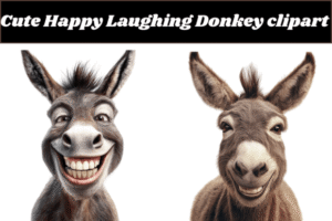 Cute Happy Laughing Donkey Clipart