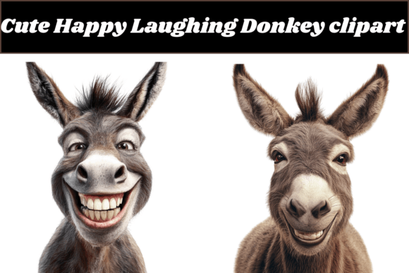 Cute Happy Laughing Donkey Clipart