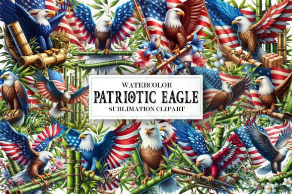 Cute Patriotic Eagle Clipart