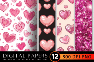 Cute Pink Hearts Pattern