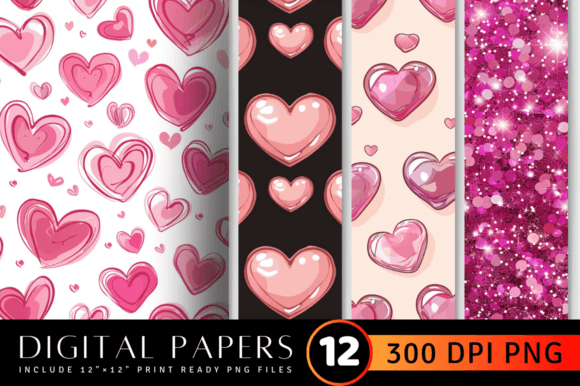 Cute Pink Hearts Pattern