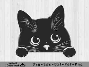 Cute Cat SVG, Peeking Cat Svg Vector