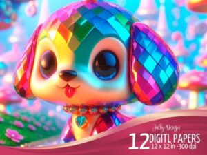 Cute Colorful Glass Baby Puppy 3d Images