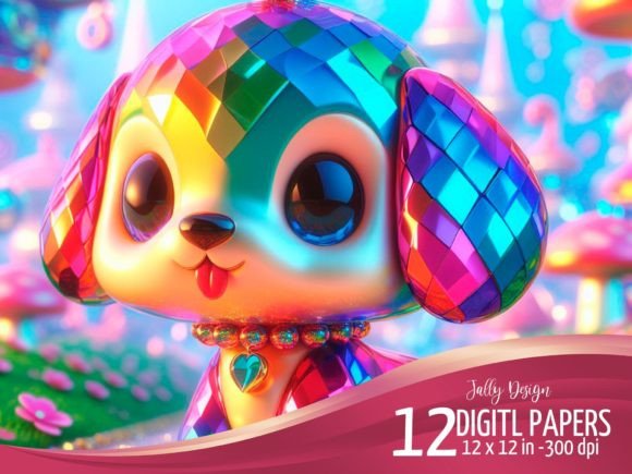Cute Colorful Glass Baby Puppy 3d Images