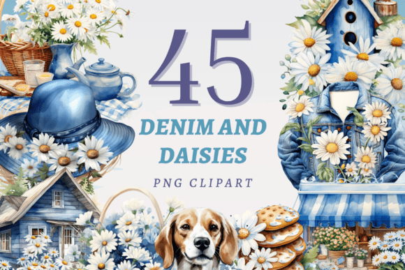 Denim and Daisies PNG Bundle