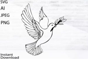 Dove of Peace Svg/Png/Jpg/Ai/Vector Dove