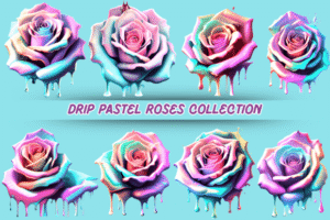 Drip Pastel Roses Collection