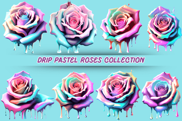 Drip Pastel Roses Collection