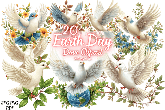 Earth Day Dove Clipart