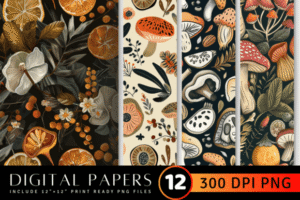 Earthy Delights Digital Paper Background