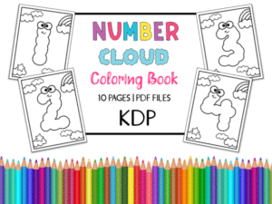 FREE Number Cloud Coloring Book & Pages
