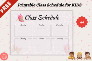 FREE Printable Class Schedule for KIDS