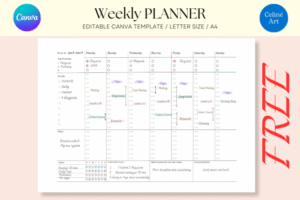 FREE WEEKLY HOURLY PLANNER TEMPLATE