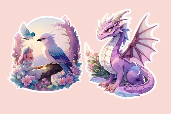 Fairy World Watercolor Printable Sticker