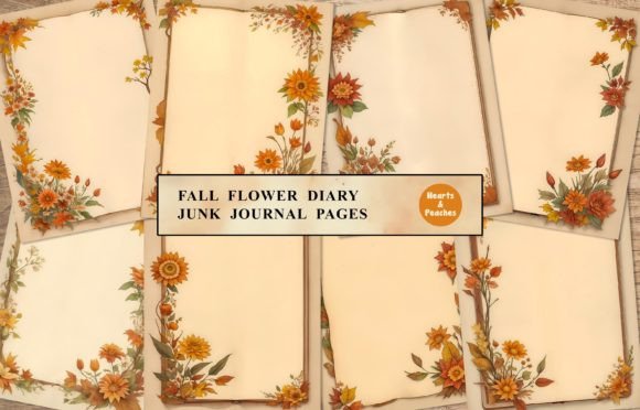 Fall Flower Diary, Junk Journal Pages