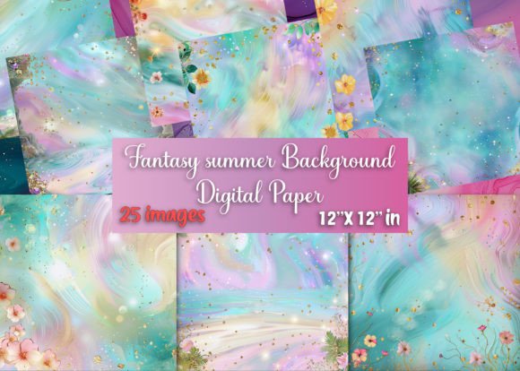 Fantasy Summer Background Digital Paper