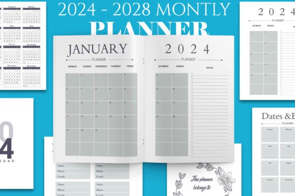 Five-year Monthly Planner 2024-2028