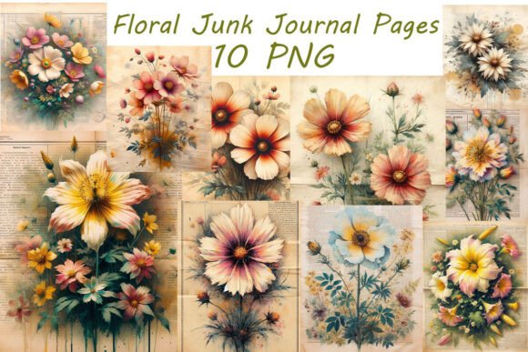 Floral Junk Journal Pages