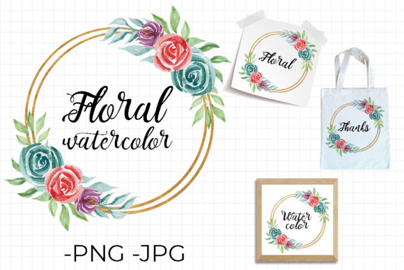 Floral Watercolor Frame Set V1