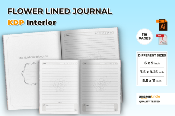 Flower Lined Journal