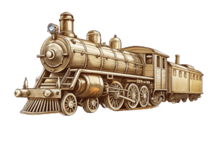 Free 3D Old Train on Railway T-shirt
