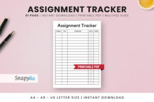 Free Assignment Tracker Template