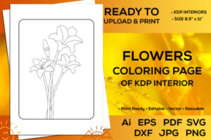 Free Flower Coloring Page Kdp Interior
