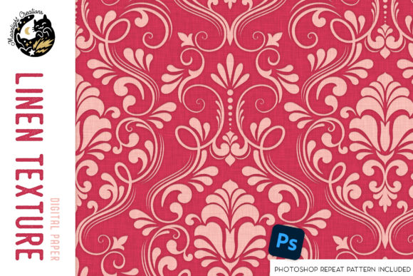 Free Linen Digital Paper with Damask