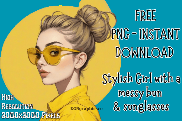 Free Stylish Girl PNG: Trendy Tee Design