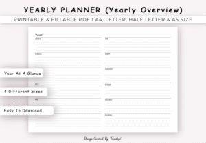 Free Yearly Planner Template #Landscape