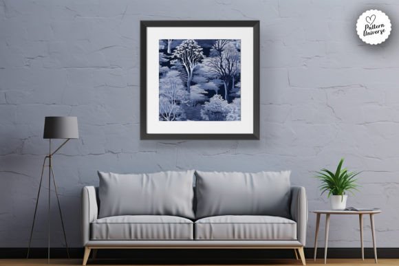 Frosty Winter Trees Seamless Patterns