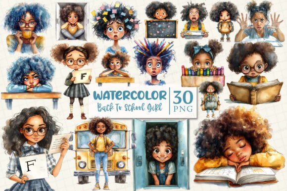 Funny Girl Back to School Clipart
