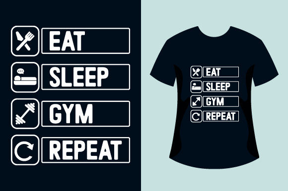 GYM Quotes Typography SVG T Shirt Design