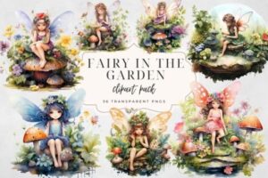 Garden Fairies Watercolor Png