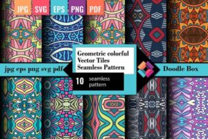 Geometric Colorful Festive Vector Tiles