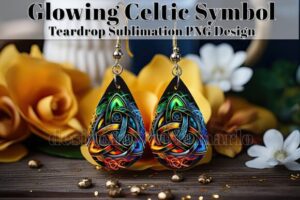 Glowing Celtic Teardrop PNG Design, E10