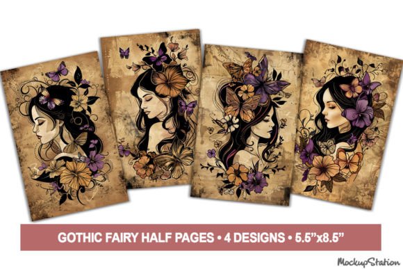Gothic Girl Junk Journal Pages | Floral
