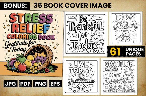 Gratitude for Today Quote Coloring Pages